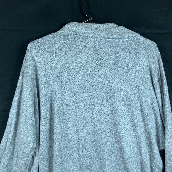 89th & Madison Womens Sweater Gray Cowl Neck Asymmetric Buttons Stretch L - Picture 11 of 12